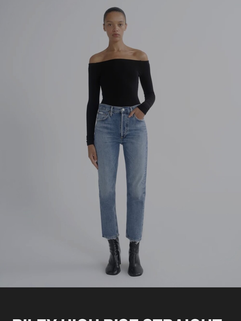Agolde Riley Straight-Leg Jeans in Medium Blue Wash